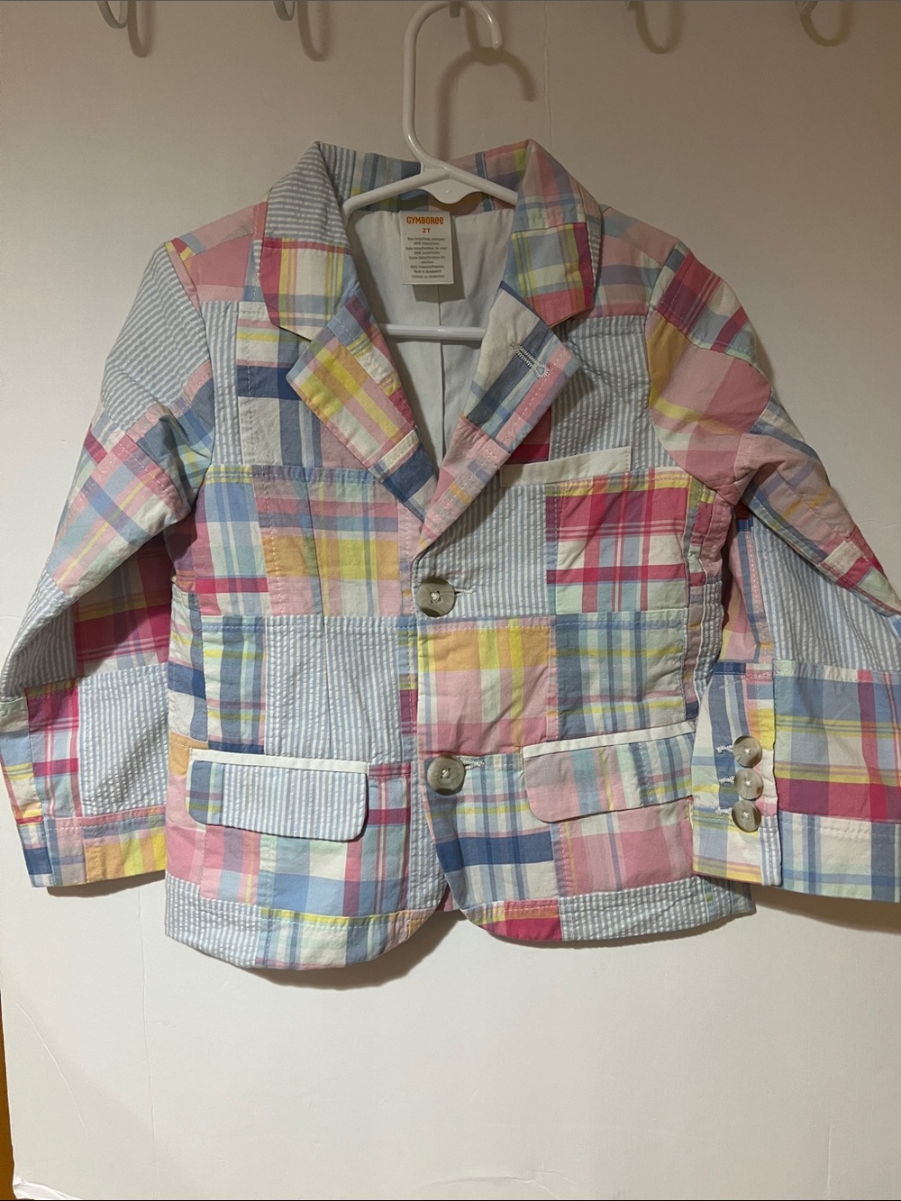 Gymboree Pastel Patchwork Blazer - Pink, Yellow, Blue, Cream